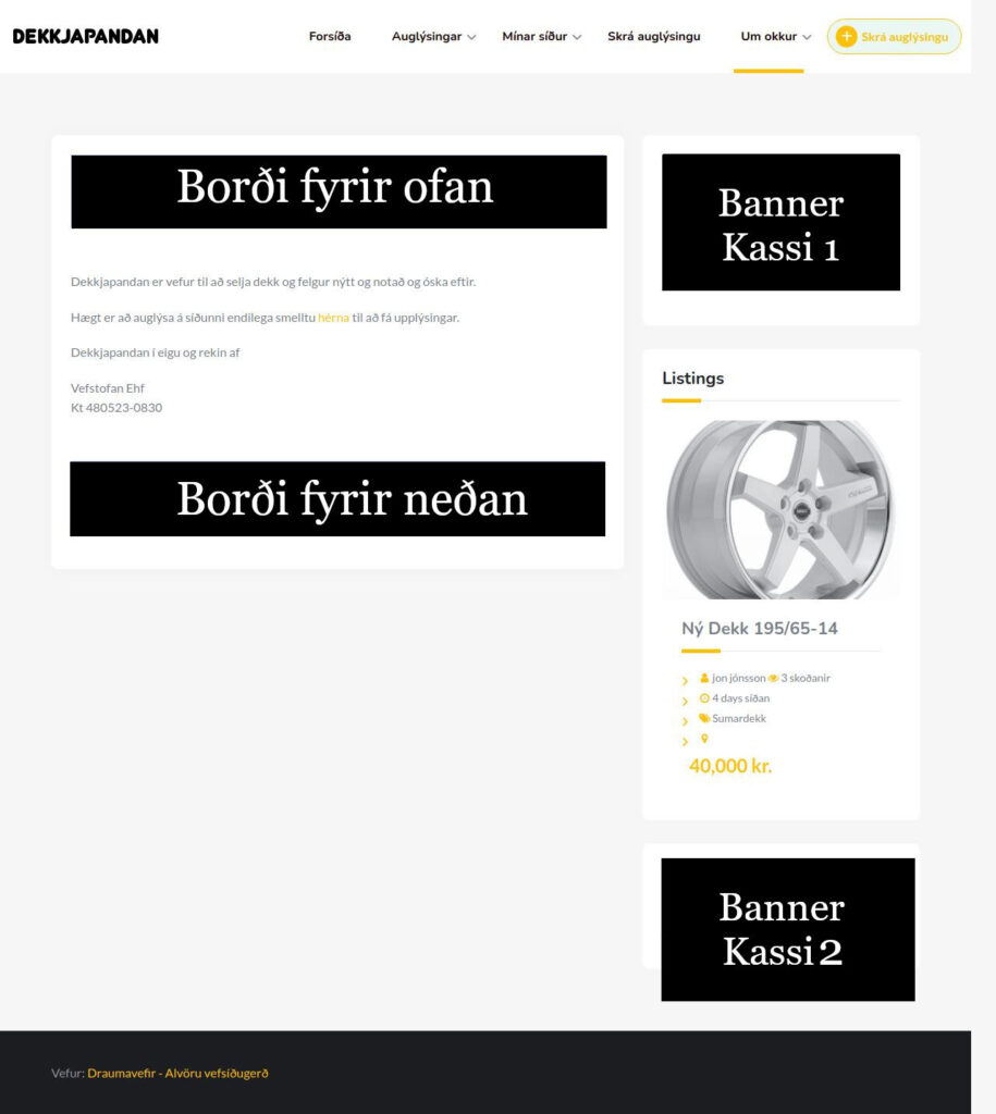 auglýsingasvæði